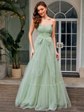 Wholesale Sweetheart Neckline A-Line Sleeveless Long Tulle Bridesmaid Dress