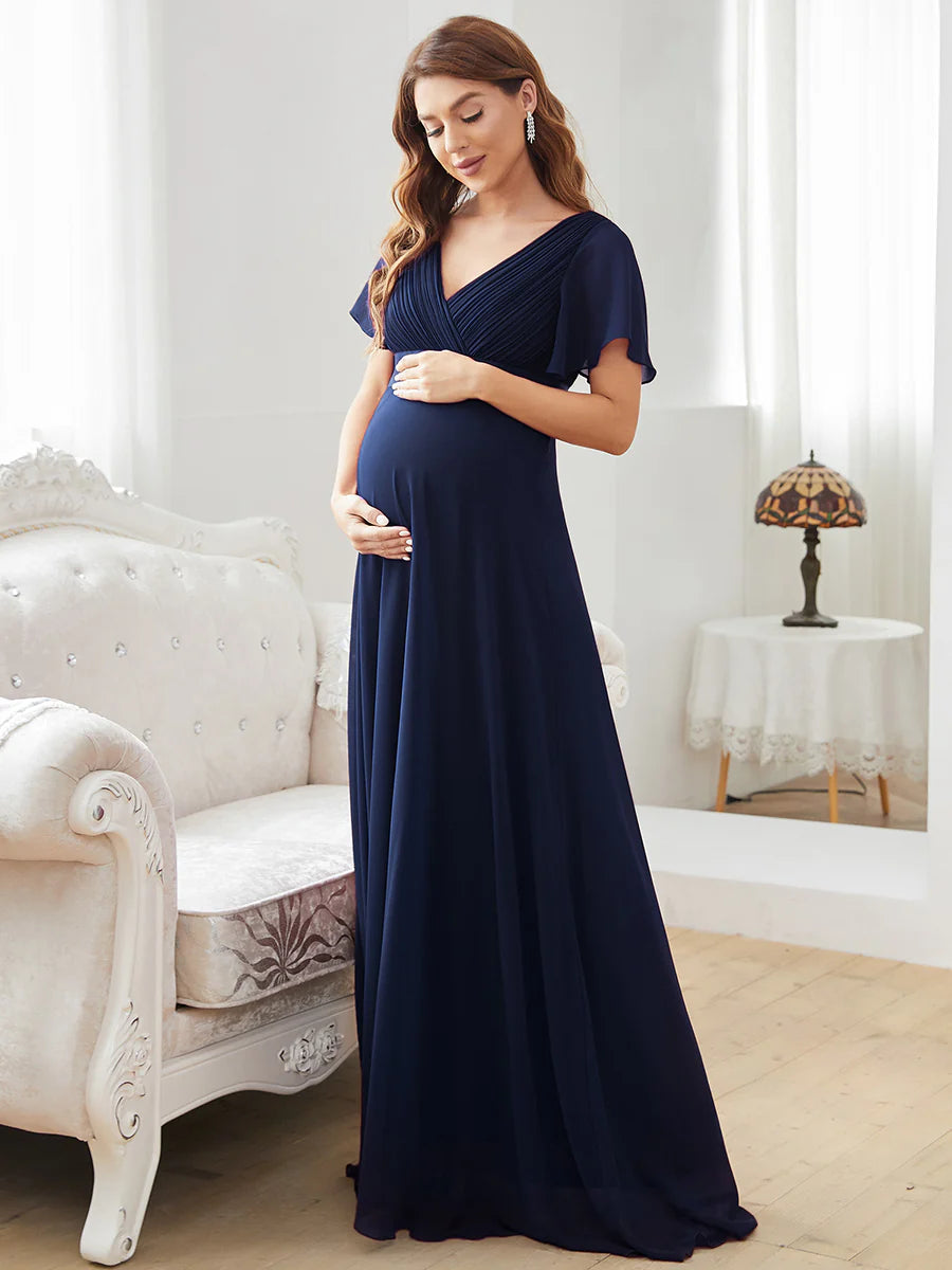 Cute and Adorable Deep V-neck Wholesale Dress for Pregnant Women