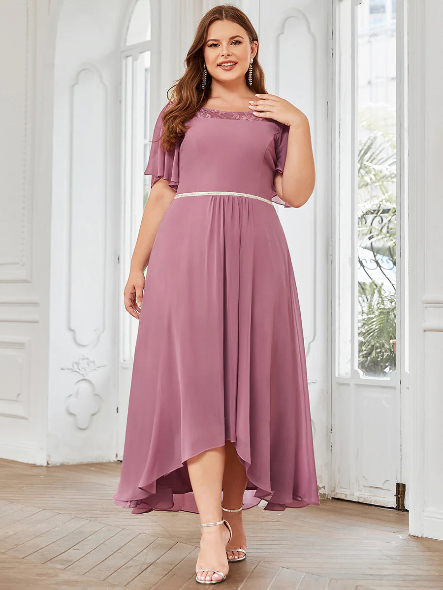 Plus Size Women's Casual Boat Neck A-Line Midi Dress Wholesale