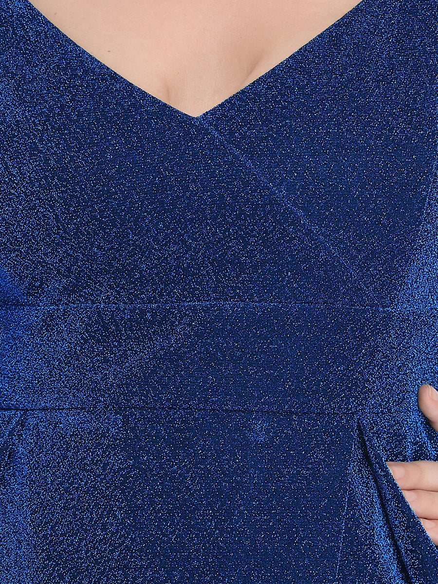 Custom Plus Size Wholesale Spaghetti Straps Evening Dresses With Pleated Decoration