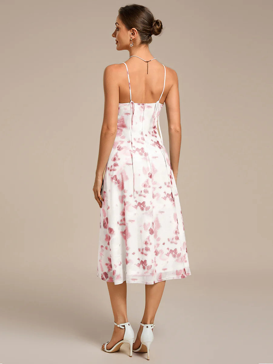 Industrial Use Sleeveless High Stretch A-Line Cowl Neck Midi Wedding Guest Dresses