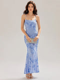 Adjustable Spaghetti Strap Backless Fishtail Maxi Evening Dresses