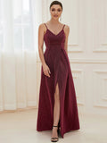 Custom Wholesale Spaghetti Straps Evening Dresses With Pleated Decoration