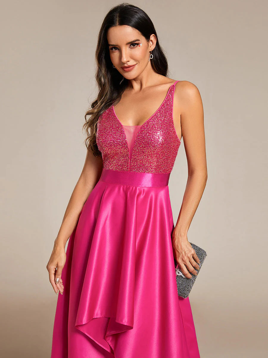 Wome's Sexy Backless Sparkly Prom Dresses