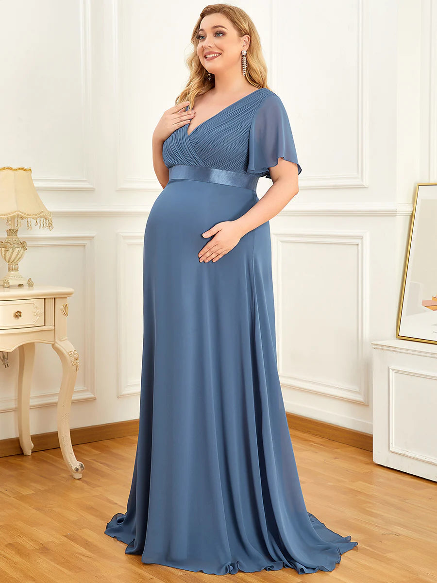 Plus Size Cute and Adorable Deep V-neck Wholesale Dress for Pregnant Women