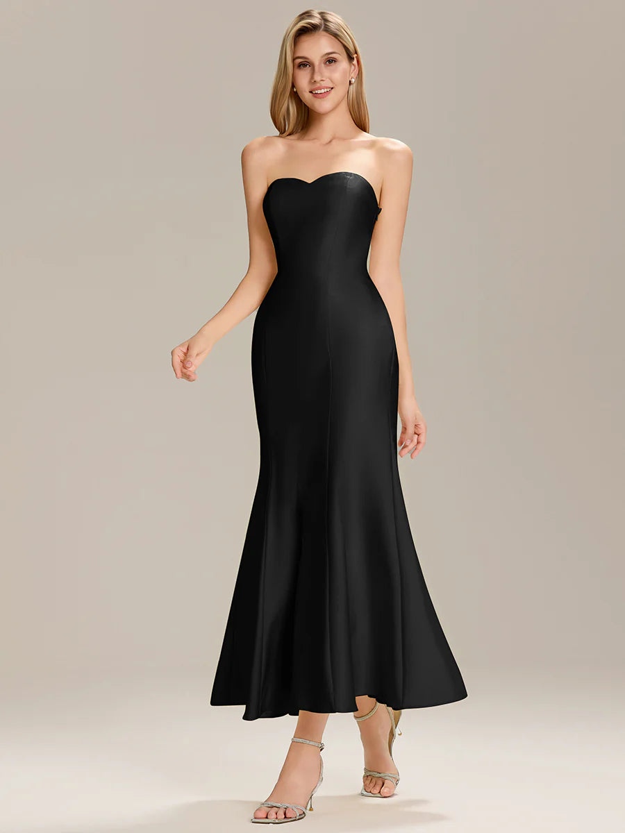 Strapless Fishtail High Stretch Maxi Wedding Guest Dress