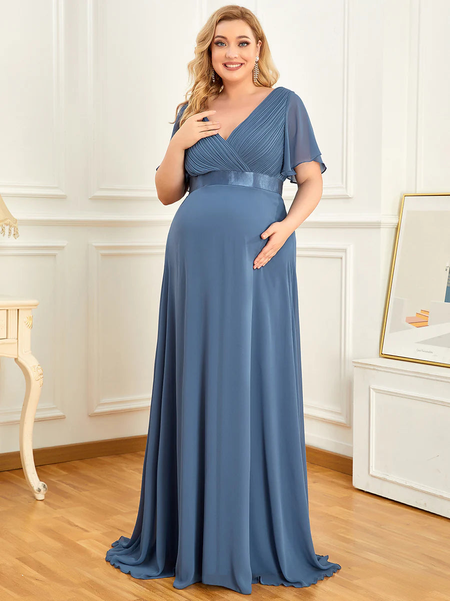 Plus Size Cute and Adorable Deep V-neck Wholesale Dress for Pregnant Women
