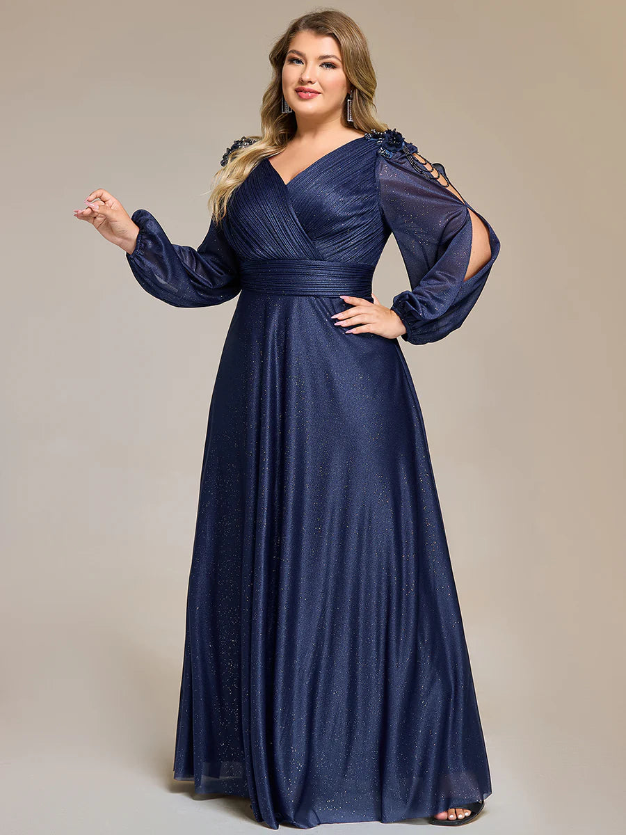 Wholesale Bulk order Split Evening Chiffon Dress with Bead or hot drill decoration