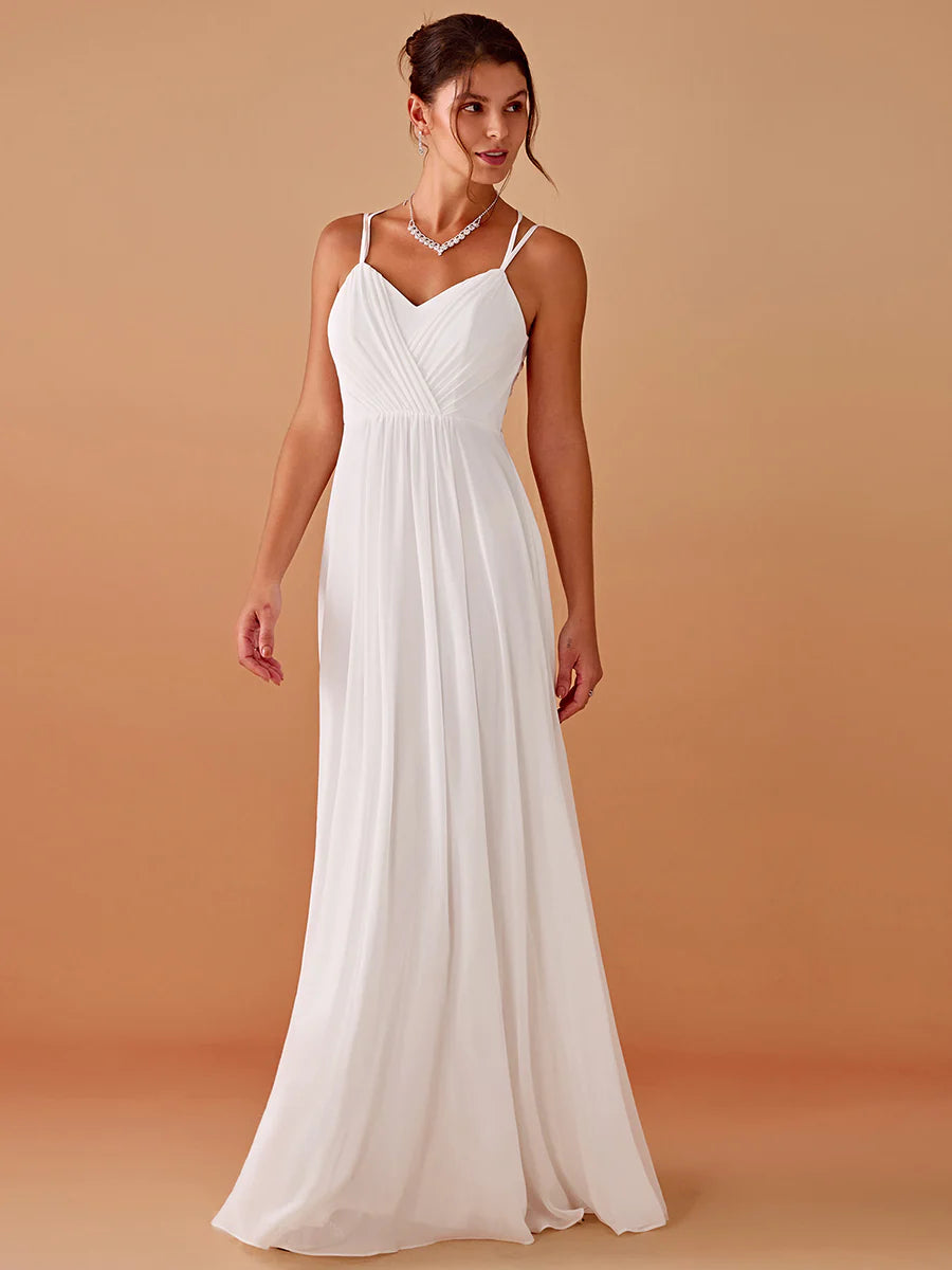 Lace V Back Chiffon Wholesale Bridesmaid Dresses