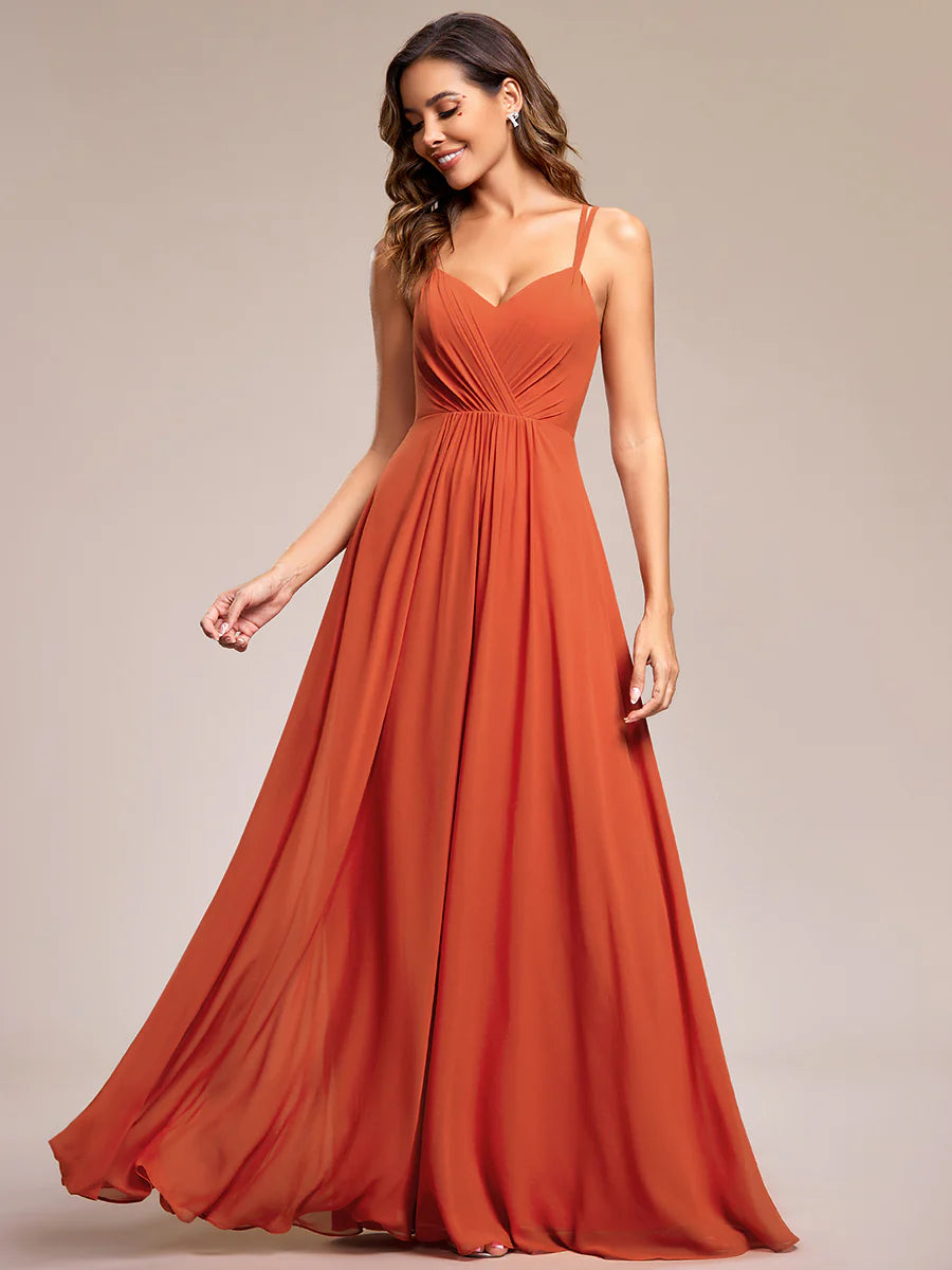 Lace V Back Chiffon Wholesale Bridesmaid Dresses