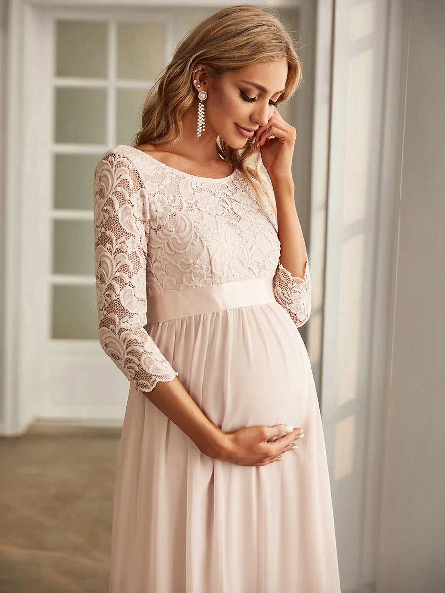 Simple and Elegant Wholesale Maternity Dress with A-line silhouette