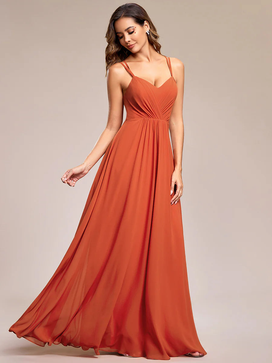 Lace V Back Chiffon Wholesale Bridesmaid Dresses