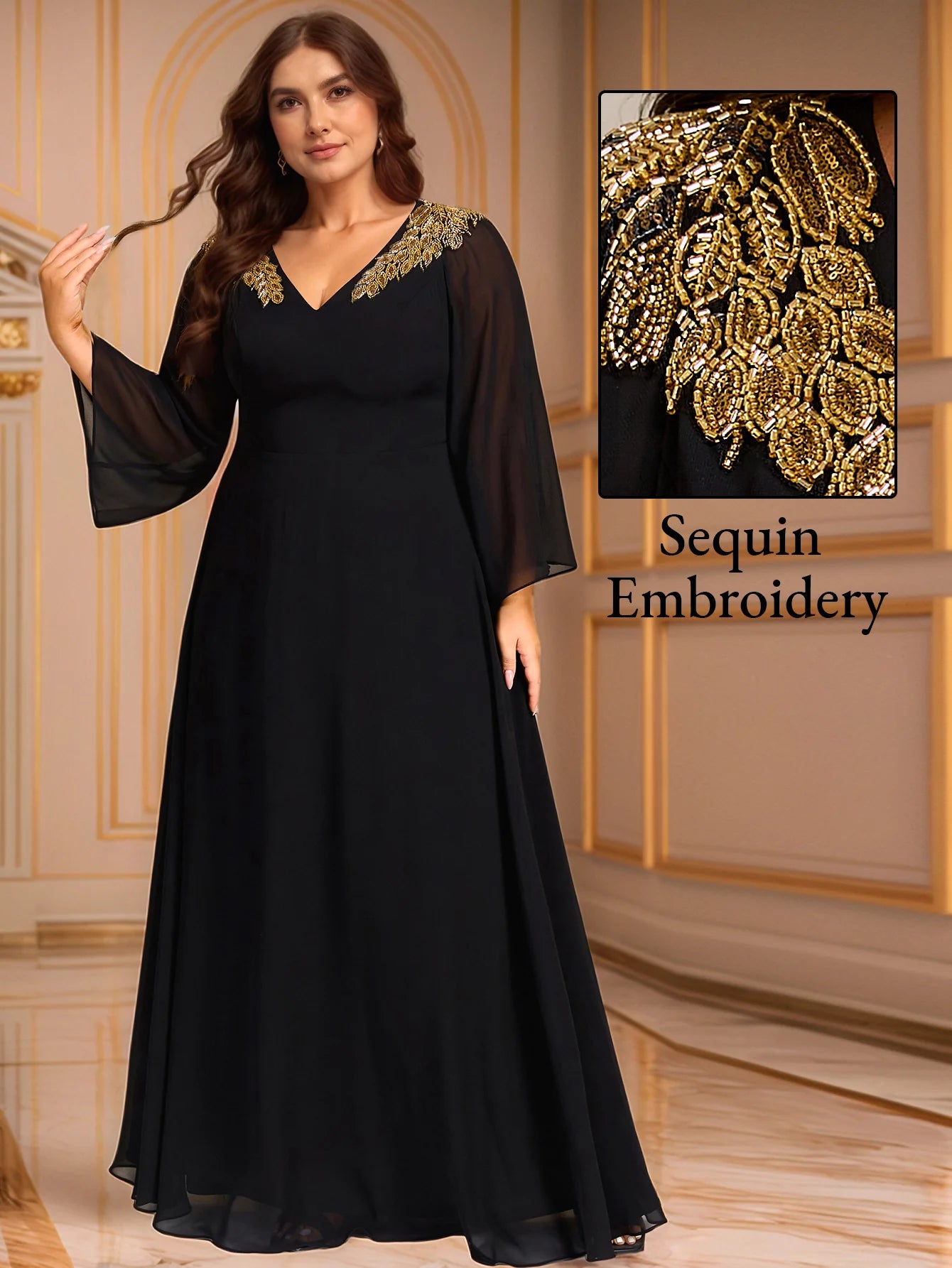 Bulk Wholesale Evening Sequin Dresse with Sequin Embroidery