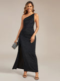 Sleeveless Asymmetrical High Stretch Maxi Dress with Ruffles Wedding Guest Dresses