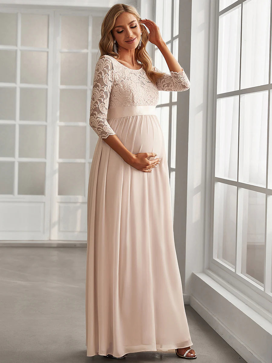 Simple and Elegant Wholesale Maternity Dress with A-line silhouette