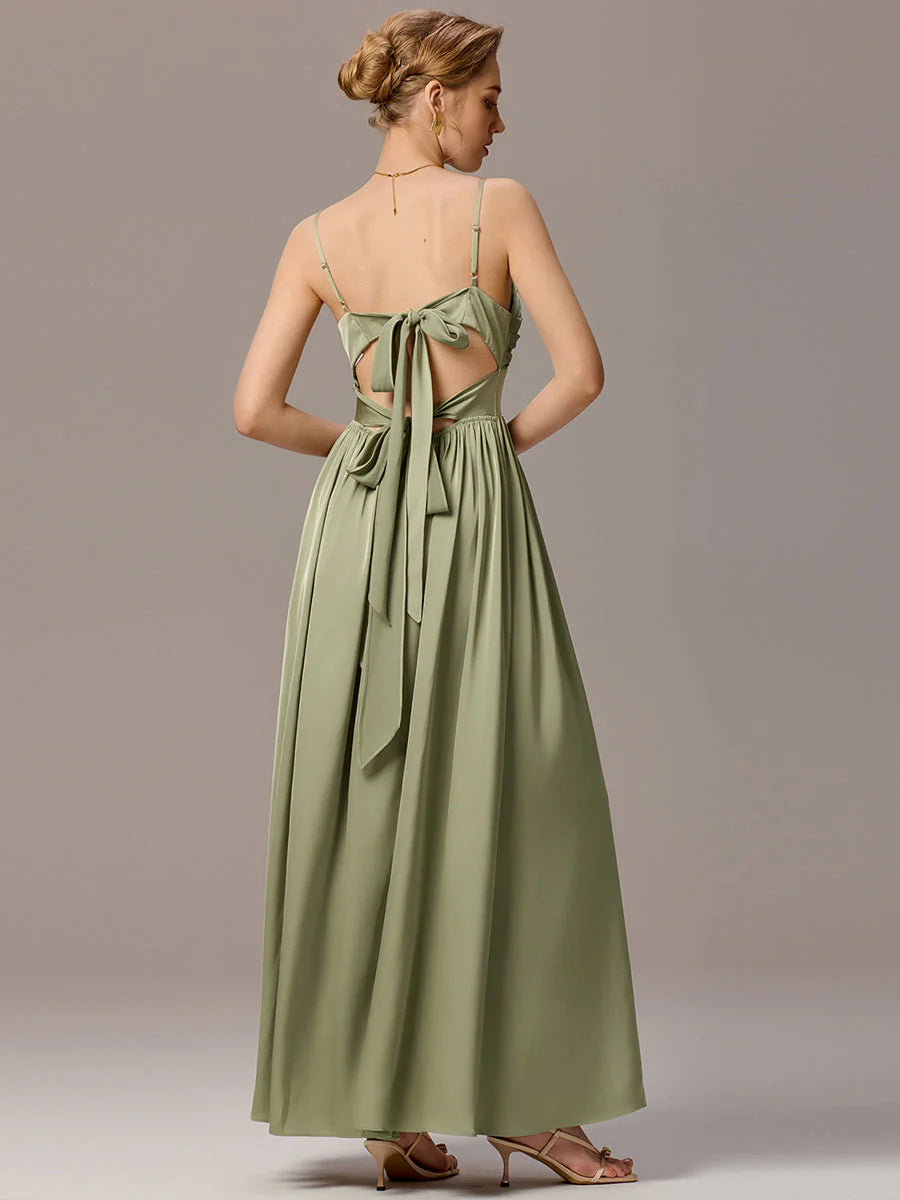 Customizable Sleeveless Sweetheart Neck Backless A-Line Floor Length Bridesmaid Dresses