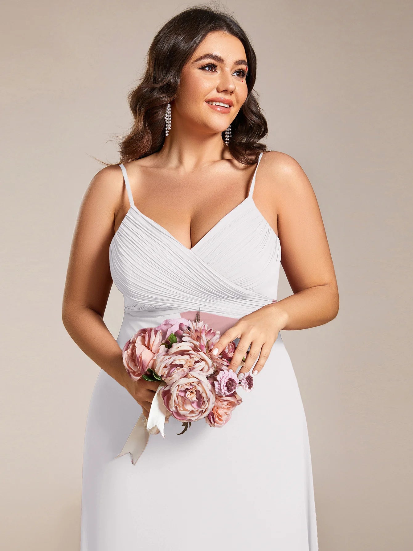 Wholesale Plus Size A-Line Sleeveless Evening Dress