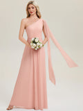 Bulk Order Sleeveless Asymmetrical A-Line High Stretch Floor Length Bridesmaid Dresses